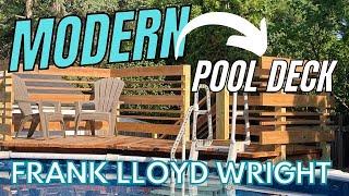 Pool Deck DIY: Modern & Frank Lloyd Wright Inspired Above Ground Pool Deck Build