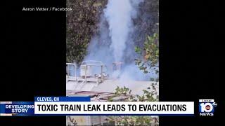 Train spewing toxic chemical into air sparks evacuations in Ohio