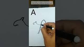 A -  | Drawings from alphabet ' A ' | easy drawings | 5 minutes crafts | camel #shorts #viralshorts