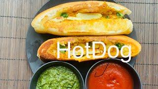 Vegetarian Hot dog recipe | indian hot dog recipe | potato hot dog recipe