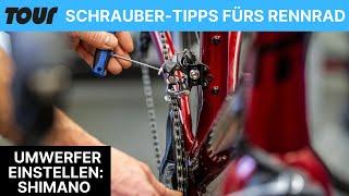 Shimano Schaltung - Umwerfer am Rennrad richtig einstellen: Video-Anleitung