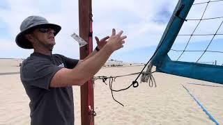 How to raise and lower a beach volleyball net