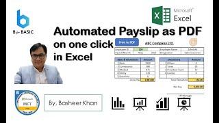 Automate payslip in PDF on one click in Excel