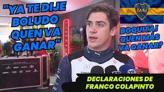 Franco Colapinto, confiado en el triunfo Xeneize en el Superclásico de esta tarde. F1 radio