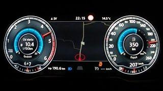 New VW Passat B8 2015 2,0 BiTDI - acceleration 0-210 km/h, digital dashboard