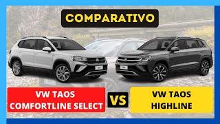  ¿Cuáles son las diferencias entre VW Taos Comfortline Select y VW Taos Highline? Mod 2.022  