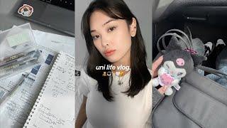 UNI VLOG️ Studying on campus, Korean cafe, skincare routine, buying new skincare & haircare