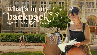 what's in my backpack for senior year of college ⋆˙ back to school supplies haul & giveaway