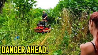 20FT Overgrown Yard! NOBODY Would Mow for Single Mom, NOW I KNOW WHY!
