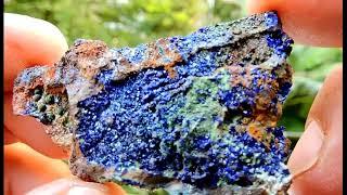 Azurite, Agardite, Malachite mixed mineral specimen from the Lavrion mines in Greece