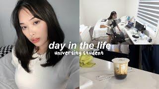 VERY REALISTIC Day In The Life of a Uni Student🫠: Messy room cleaning & organizing, stressed out lol