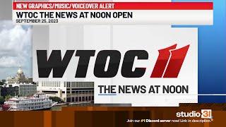 WTOC THE News at Noon Open, 9/25/2023 (New Graphics/Music/Voiceover)