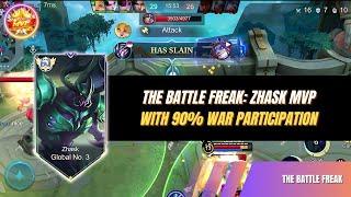 The Battle Freak: Zhask MVP with 90% War Participation #mobilelegends #zhasktopglobal #zhaskgameplay