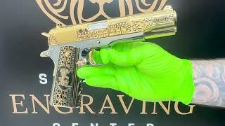 Colt 1911 38 Super El Jefe De Jefes 24K Gold with Diamonds