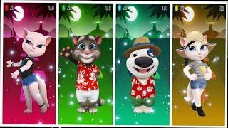 Talking Tom and friends Tom vs Angela vs Ben vs Hunk in  Tiles Hop Coffen banec  #46