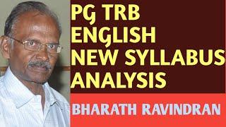 PG TRB English New Syllabus / Analysis / Bharath Ravindran / Bharath Academy / in Tamil