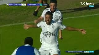 Gol de Enzo Bruno de Chaco For Ever vs Chacarita. Relato de Marcelo Mántaras.  Video Gentileza TyC.