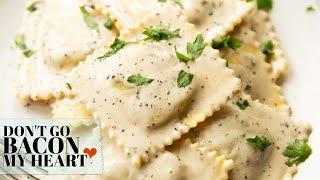 Garlic Cream Sauce for Ravioli