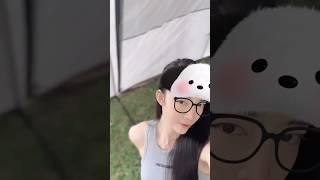 Who’s behind me   #solocamping #campinggirl #tent #campervan #nature #forest #asmr #campingrain