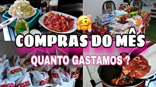 COMPRAS DO MÊS PARA DUAS PESSOAS|| QUANTO GASTAMOS? + JANTINHA 