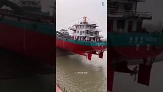 Dangerous SHIP Launching in water!