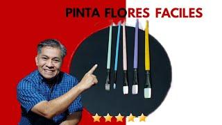 MIRA ESTA TÉCNICA PARA PINTAR FLORES Fáciles con PINTURA ACRILICA. #art #onestroke