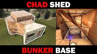 Chad Shed 2 - Simple RUST 2x2 Bunker Base Design | 17/23 Rockets