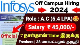 INFOSYS RECRUITMENT 2024 IN TAMIL  INFOSYS AC OFF CAMPUS HIRING 2024  TN IT JOB VACANCY 2024 TAMIL