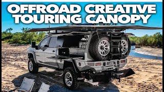 OFFROAD CREATIVE TOURING CANOPY AND FRONT BAR | WALK THROUGH OF OUR 3RD TOURING TRUCK CANOPY!