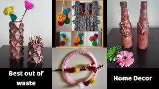 4 Quick and Easy Home Decor Ideas out of waste materials | DIY | Art and Craft