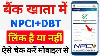 NPCI Link to Bank Account | aadhar bank link status check | DBT/NPCI bank account mapping status