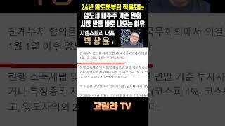 양도소득세 대주주 요건 10억 → 50억 완화, 2024년 1월 1일 양도분부터 적용된다는데 시장 반응은 지금 바로 나오는 이유는?  #경제 #주식 #주가 #시황