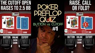 POKER PREFLOP QUIZ BU VS. CO #1 - RAISE, CALL OR FOLD?