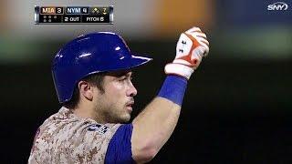 MIA@NYM: d'Arnaud hits a go-ahead double to left