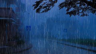 Goodbye Fatigue to Fall Asleep in 3 Minutes - Torrential Rainstorm & Steady Thunder Sounds at Night