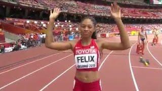 Allyson Felix Wins Women's 400M Heat 1 at IAAF World Championships Beijing 2015