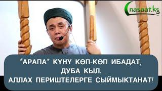 Арапа күнү ибадат, дубаны көп кылгыла.  Аллах, Периштелерге сыймыктанат силер менен. Устаз Абдишүкүр