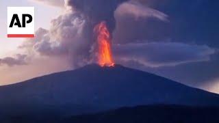 Italy's Mount Etna volcano erupts with 10-kilometer-high volcanic cloud