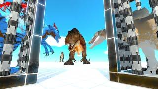 The Evolving T-Rex And The Underwater Spinosaurus Rescue Battle - Animal Revolt Battle Simulator