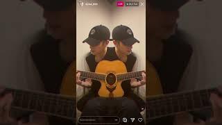 Xiaojun and Yangyang playing guitar + singing Intensions by Justin Bieber | Ig Live 20200626