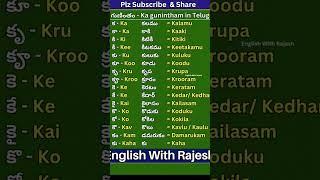 Ka Gunintham in Telugu, Telugu to English Spellings, Spelling Tips