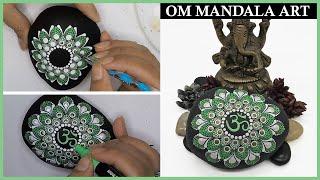 ️ How to Paint Mandala Om Dot Painting Art Rock Beach Pebble Tutorial Painting Dotting Mandalas ️