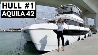 AQUILA 42 YACHT Foiling Option Luxury Liveaboard Power Catamaran Yacht Tour