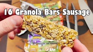 Sixteen Granola Bars Sausage