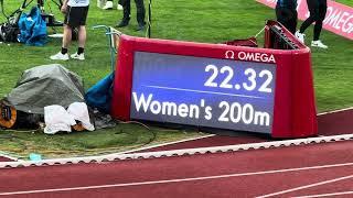 Brittany Brown upsets Shericka JACKSON out of Lane 8 in Oslo Diamond League Bislett Games 2024!!!