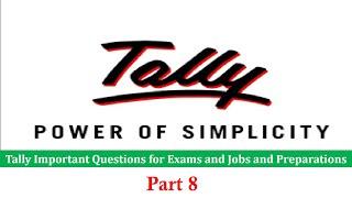 Tally MCQ Questions||Part 8||Tally Multiple Choice Questions||Tally Exam Papers Question||Must Watch