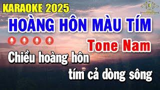 Hoàng Hôn Màu Tím Karaoke Tone Nam ( F#m ) Nhạc Sống 2025 | Trọng Hiếu