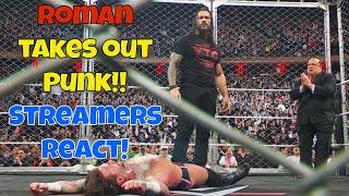 Streamers React! Roman attacks CM Punk on Raw! #wwe #wweraw #cmpunk