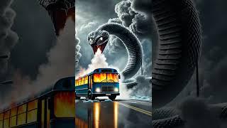 ️ panda & Grandma's Ice Bus MELTED by Fire Snake!  | #ai #shorts