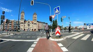 [4K] Cycling Düsseldorf | Allwetterbad Flingern - Hochschule HSD via Behrenstr., Berty-Albrecht-Park